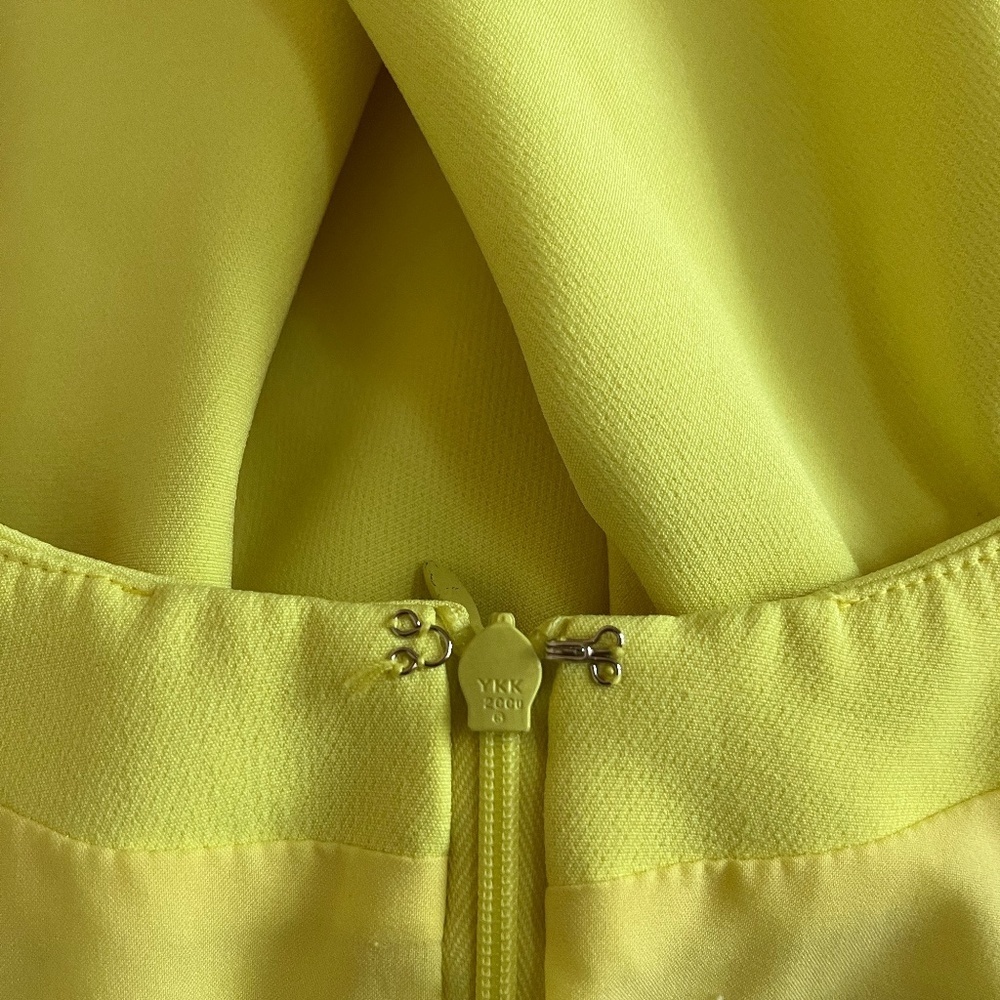 MILLY | Ruffled Hem Geneva Mini Dress in Neon Yellow | Size 6 - Picture 10 of 12